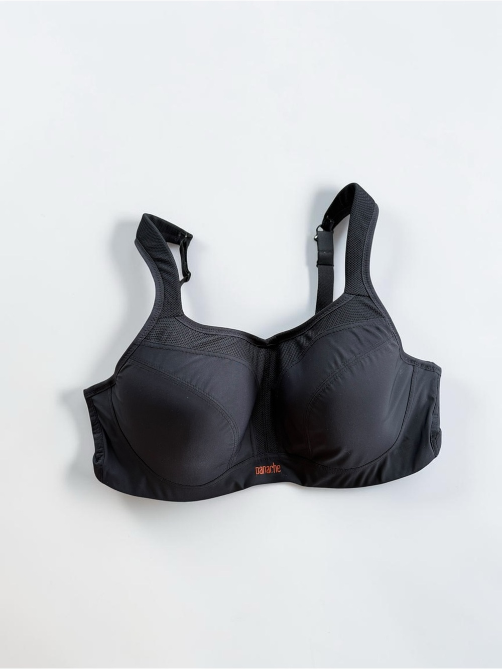 Panache Sport High Impact Sports Bra 38D Black Adjustable